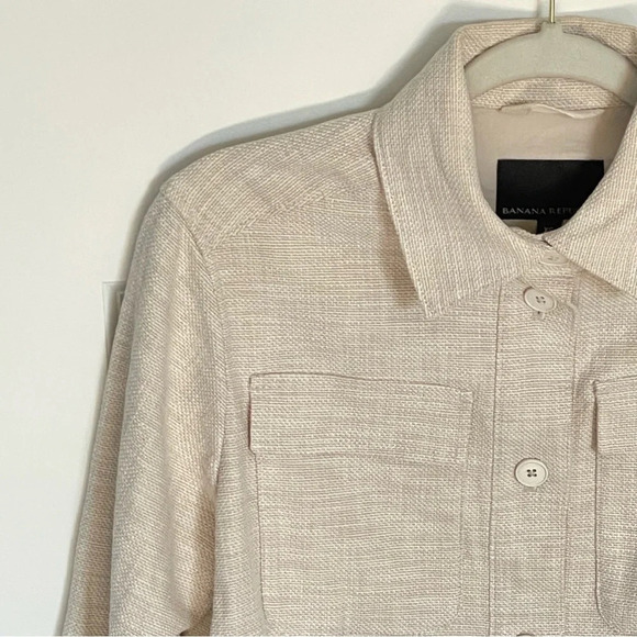Banana Republic Canvas Shirt Jacket shacket cream 29819 - Picture 4 of 16